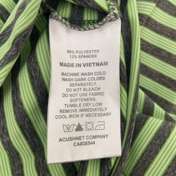 FootJoy Men’s Golf Polo S/S Shirt Men's Sz L Green & Gray Striped RCC on sleeve - Picture 5 of 5